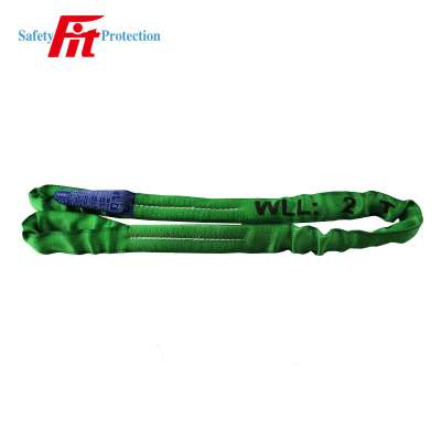 Endless polyester flat eye round webbing sling belt 2ton